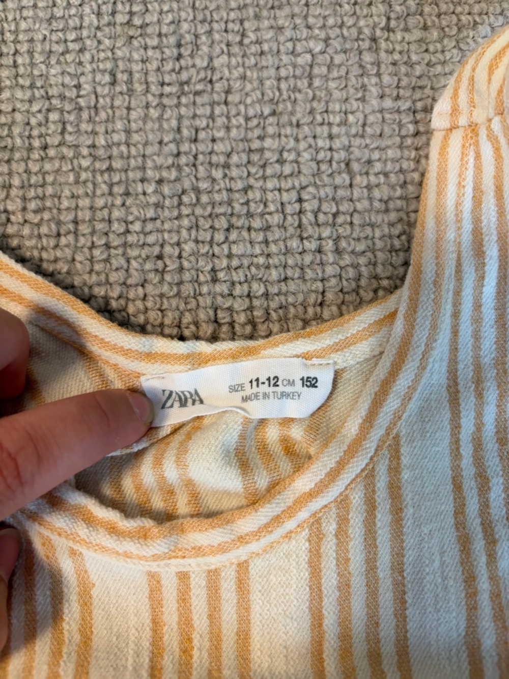 Zara Girls Cream & Orange Striped Sleeveless Jumpsuit (Size 11-12) - Picture 4 of 5